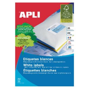 Uzlīmes APLI ILC ar izmēru 63.5x38.1mm, 25 loksnes/21 uzlīmes loksnē, ar noapaļotiem stūriem - 100-00396