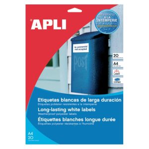 Uzlīmes APLI ar izmēru 70x37mm 20 loksnes/480 uzlīmes caurspīdīgas - 100-00477