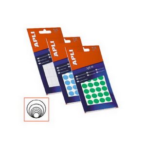 Apaļas uzlīmes APLI ar diametru 10mm, 8 loksnes, 1008 uzlīmes dzeltenas - 100-00486