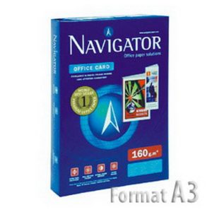 Papīrs NAVIGATOR OFFICE CARD A3 formāts 160 g/m2, 250 loksnes/iepakojumā - 100-01166