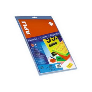 Uzlīmes APLI ar izmēru 64x33,9mm, 20 loksnes/480 uzlīmes neon zaļas - 100-01458