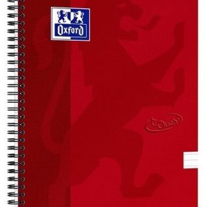 Klade ar spirāli OXFORD TOUCH, A4+, 70 lapas, sarkanā krāsā, līniju - 100-07679