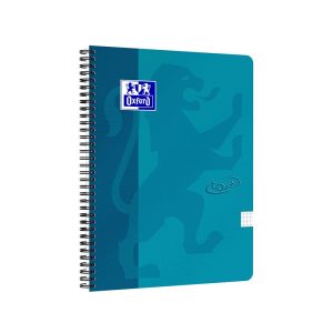 Klade ar spirāli OXFORD TOUCH, A4+, 70 lapas, akvamarīnā krāsā, rūtiņu - 100-07680