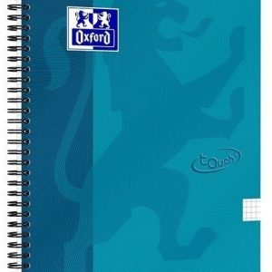 Klade ar spirāli OXFORD TOUCH, A5+, 70 lapas, akvamarīnā krāsā, rūtiņu - 100-07683