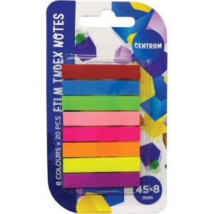 Lapu marķieris CENTRUM 8mmx45mm, 5 krāsas, 20 loksnes - 100-09688