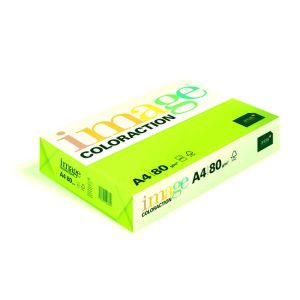 Krāsains papīrs IMAGE COLORACTION, A4, 80 gsm, 500 loksnes, RIO / NEON GREEN - 100-10264
