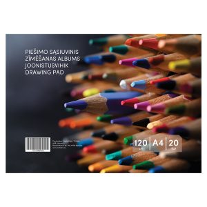 Zīmēšanas albums, 20 loksnes, A4, 120 gsm, vāks 130 gsm - 100-10425