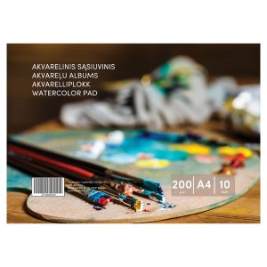 Akvareļa papīrs, A4, 200g 10lpp - 100-10428