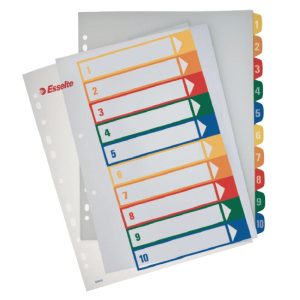 Sadalītājs dokumentiem Esselte Project A4 formāts maxi, 1-10, plastikāta - 150-00278