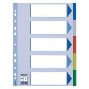 Sadalītājs dokumentiem Esselte, A4 formāts, 1-5 krāsains, plastikāta - 150-00280