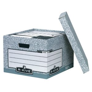 Konteiners FELLOWES arhīvu kārbām ar izmēru 287 x 380 x 430 mm, pelēkbaltā krāsā - 150-00617