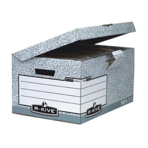 Konteiners FELLOWES arhīvu kārbām ar izmēru 293 x 378 x 545 mm, pelēkbalta krāsā - 150-00618