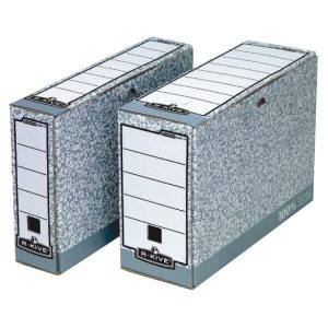 Arhīva kārba FELLOWES ar izmēru 260 x 80 x 315 mm, pelēkbalta krāsā - 150-00619