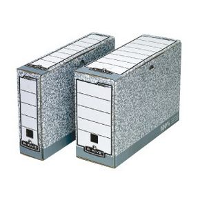 Arhīva kārba FELLOWES ar izmēru 260 x 100 x 315 mm, pelēkbalta krāsā - 150-00620