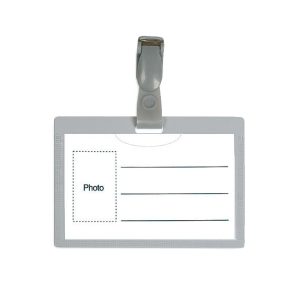 Personas karte ar plastmasas klipsi Forpus izmērs 54x90 mm, pelēka krāsa