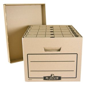 Arhīva kārba Fellowes ar vāku, 260 x 415 x 325 mm,no brūna kartona - 150-01172