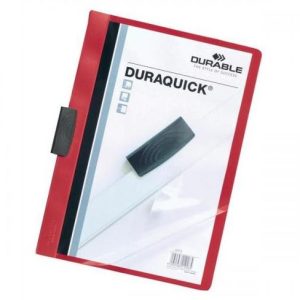 Mape DURAQUICK ar piespiedēju, A4 formāts, sarkana - 150-01777