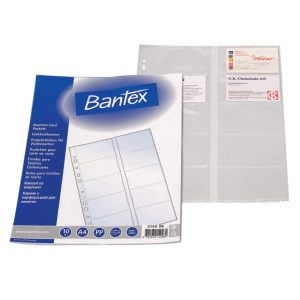 Kabatas vizītkartēm Bantex A4 (105x55mm), 10 gab./iepak. - 150-02937