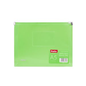 Dokumentu mape PATIO ar rāvējslēdzēju, A5, zaļā krāsā - 150-03299