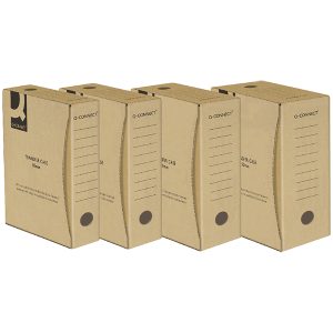Arhīva kārba Q-CONNECT, 340x150x288 mm, no  blīva gofrēta kartona, brūnā krāsā - 150-03640