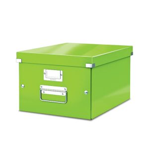 Arhīva kārba LEITZ CLICK'N'STORE WOW, A4 formāts, 200x281x370 mm, zalā krāsā - 150-03659
