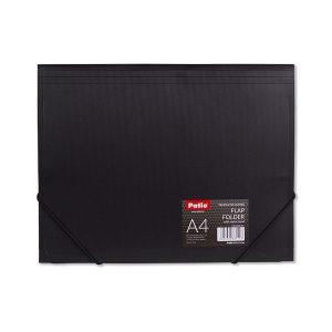Mape ar gumiju PATIO, 0.45 mm, A4 formāts, melna - 150-03680