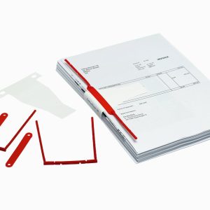 Dokumentu saspiedējs F-Binder BANTEX, (7*11cm), 100 gab./iepak.., sarkana - 150-03717
