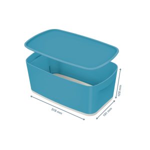 Kaste uzglabāšanai Cosy L, MyBox, maza, ar vāku, gaiši zilā krāsā - 150-03771