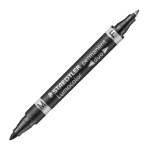Noturīgais marķieris STAEDTLER LUMOCOLOR DUO 348, dubults melns - 200-01420