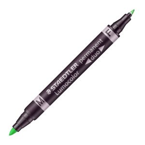 Noturīgais marķieris STAEDTLER LUMOCOLOR DUO 348, dubults zaļš - 200-01421