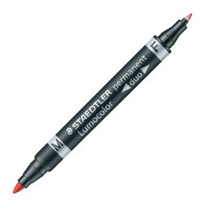 Noturīgais marķieris STAEDTLER LUMOCOLOR DUO 348, dubults sarkans - 200-01423