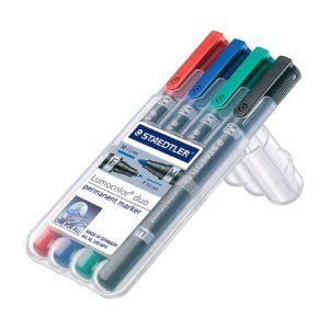 Noturīgais marķieris STAEDTLER LUMOCOLOR DUO 348, 4 krāsu komplekts - 200-05289