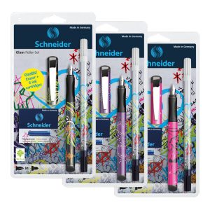 Tintes pildspalva SCHNEIDER GLAM akcijas komplekts: pildspalva, CORRY, tintes kapsulas, asorti korpuss - 200-05868