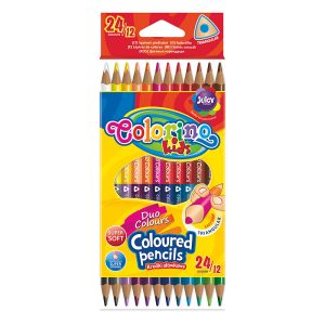 Krāsainie zīmuļi COLORINO 12 gab., 24 krāsas, trīsstūraini - 200-05880