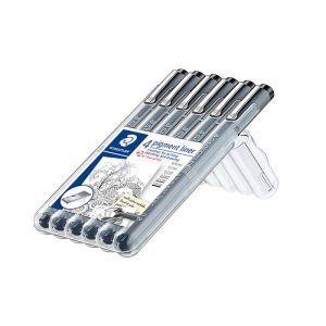Pildspalva rasēšanai STAEDTLER PIGMENT LINER komplekts - 6 līniju platumi - 200-05992