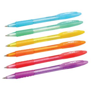 Lodīšu pildspalva CENTRUM TROPIC 0.5mm assorti korpuss, zila tinte - 200-06464