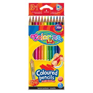 Trīskrāsu zīmuļi COLORINO Kids 12+1 krāsas, zelta/sudraba - 200-06478
