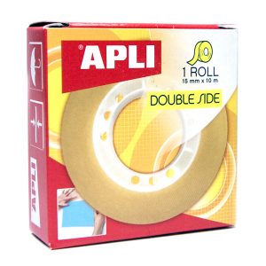 Līmlente divpusējā APLI, 15mm x 10m, caurspīdīga - 200-06761