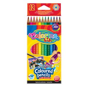Krāsainie akvareļu zīmuļi COLORINO 12 krāsas, otiņa komplektā - 200-07040
