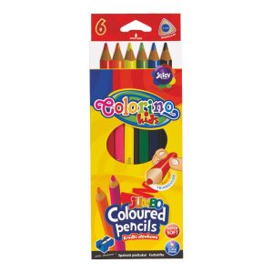 Trīsstura formas krāsainie zīmuļi COLORINO JUMBO 6 krāsas - 200-07505