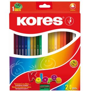 Krāsainie zīmuļi, KORES KOLORES, trīsstūrveida, 24 gb - 200-07594