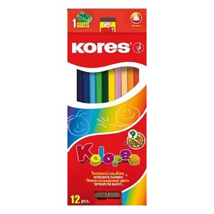 Krāsainie zīmuļi KORES KOLORES, trīstūrveida, 12 gb. - 200-07799