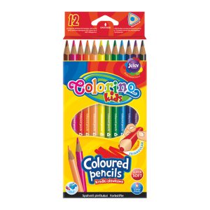 Krāsainie zīmuļi COLORINO KIDS 12 krāsas trīsstūraini - 200-08911
