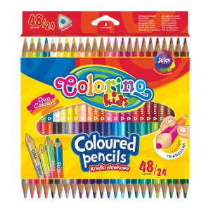 Krāsainie zīmuļi COLORINO KIDS 24 gab., 48 krāsas, trīsstūraini - 200-08915