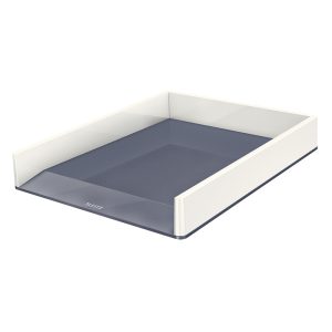 Dokumentu plaukts LEITZ WOW Dual Colour, balts/pelēks - 200-10248
