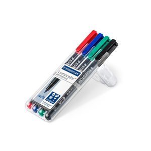 Noturīgais marķieris STAEDTLER kodoskopa plēvēm OHP 317M, 1.0mm, 4 krāsu komplekts - 200-10707