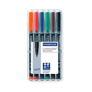 Noturīgais marķieris STAEDTLER kodoskopa plēvēm OHP 317M, 1.0mm, 6 krāsu komplekts - 200-11805