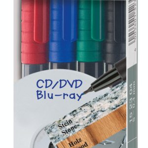 Noturīgais marķieris CD/DVD diskiem FABER CASTELL MULTIMARK S konisks, komplekts 4 krāsas - 200-11827