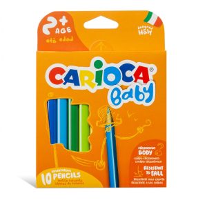 Krāsainie zīmuļi bērniem CARIOCA BABY 2+, 10 zīmuļi - 200-12173