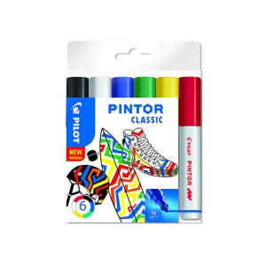 Noturīgais marķieris PILOT PINTOR CLASSIC 1.4mm, konisks,  6 krāsu komplekts - 200-12418